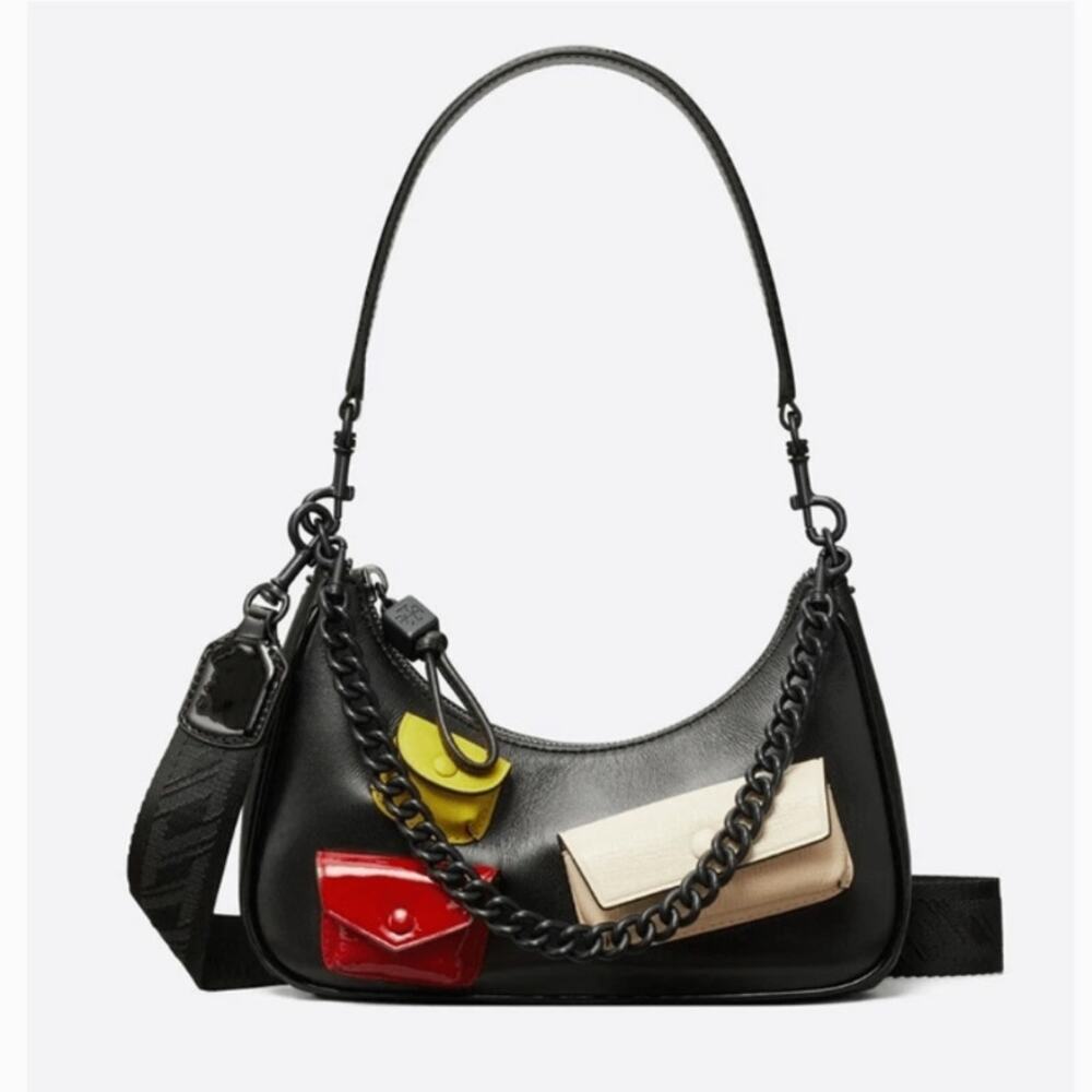 Tory Burch Mercer Multi Pocket Small Shoulder Bag Black One Size